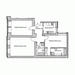 Floor Plan of Two-Bedroom Deluxe Apartment